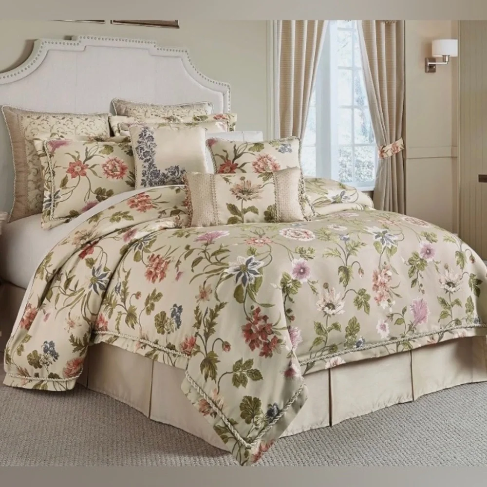 Croscill Daphne Pillow Square Embroidered Floral Pillow 17
